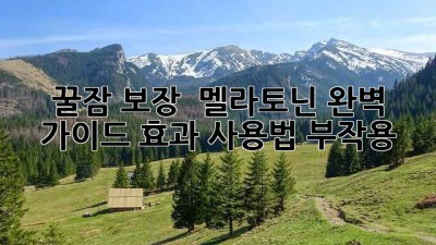 꿀잠 보장! 😴 멜라토닌 완벽 가이드 (효과, 사용법, 부작용)